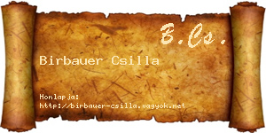 Birbauer Csilla névjegykártya